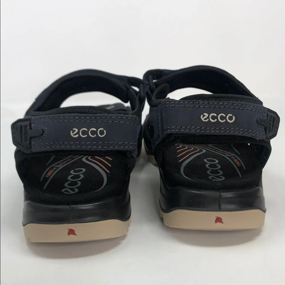 Ecco Offroad Yucatán Men’s Black Blue Cream Hiking Sandals - Size 8-8.5
